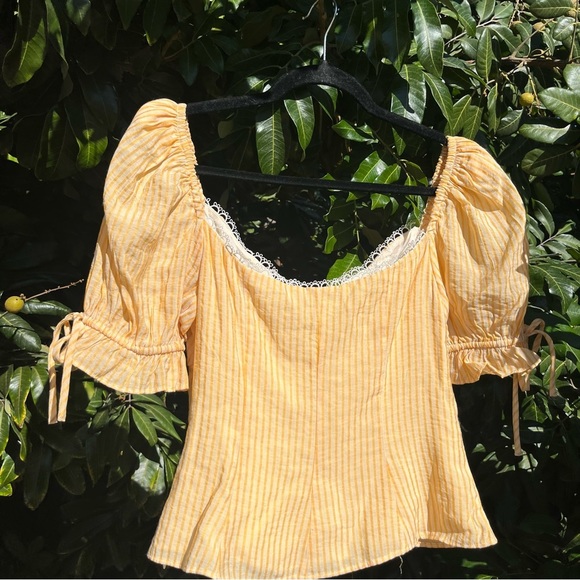 LPA Yellow Striped Blouse - Picture 2 of 6